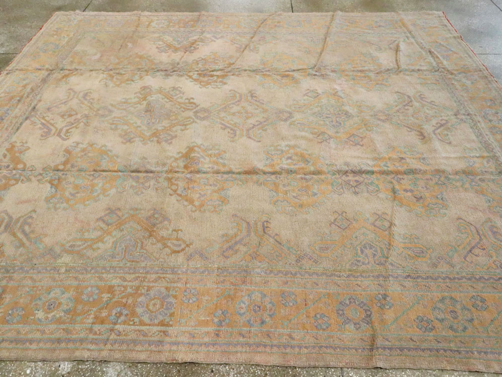 Antique Turkish Oushak Carpet, No.16373 - Staging