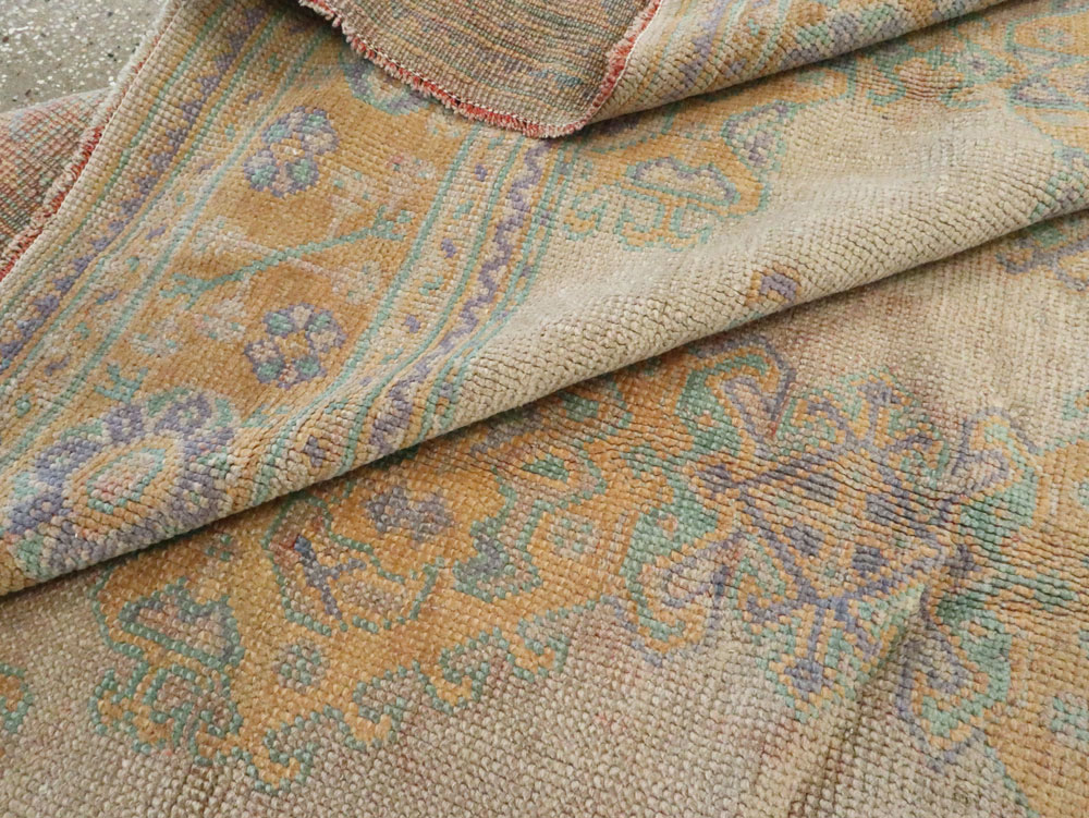 Antique Turkish Oushak Carpet, No.16373 - Staging