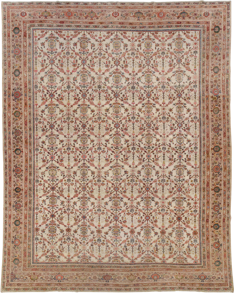 Antique Persian Mahal Large Carpet, No.16447 - Staging