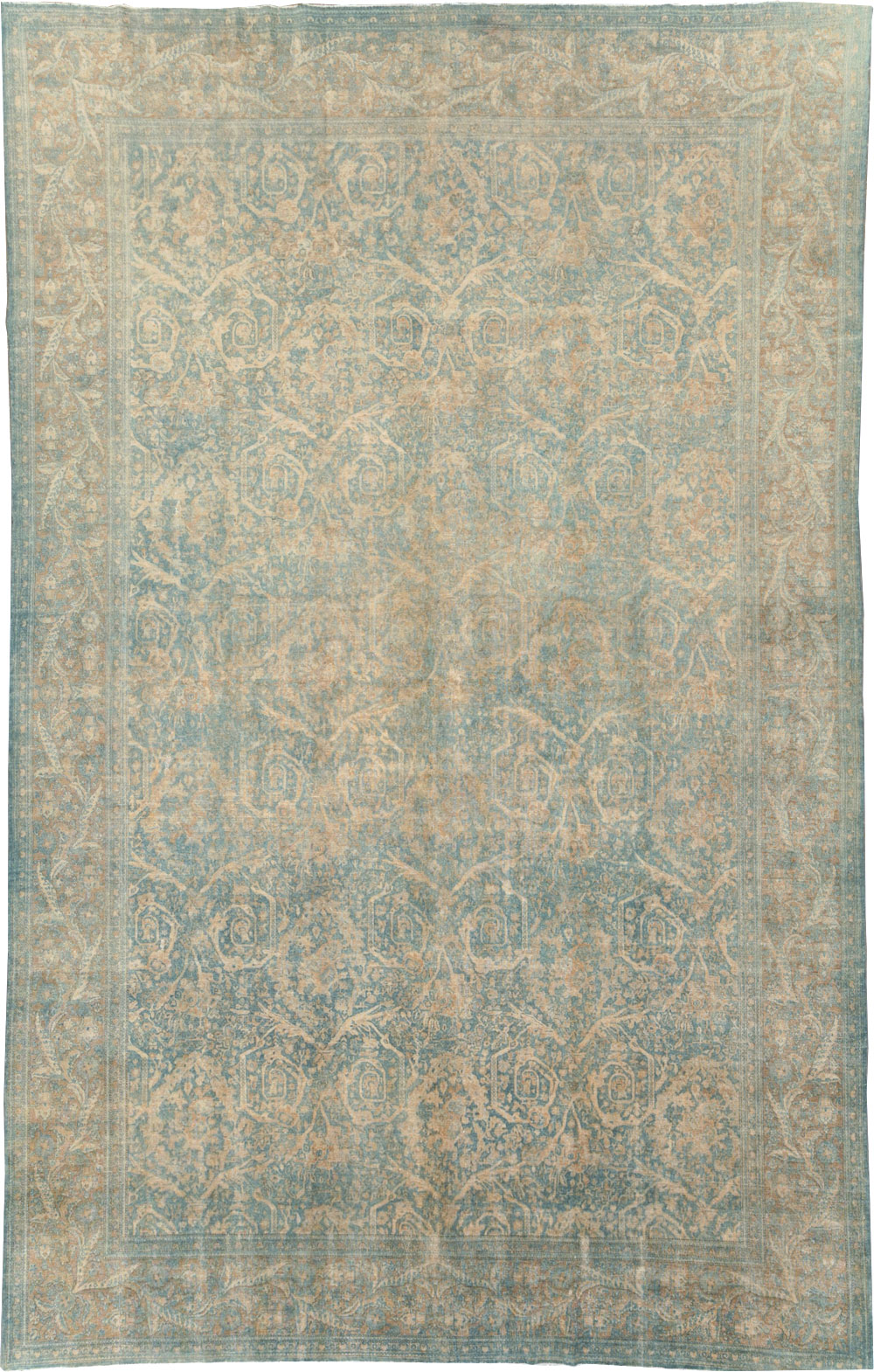 Antique Persian Tabriz Large Room Size Carpet, No.16453 - Staging