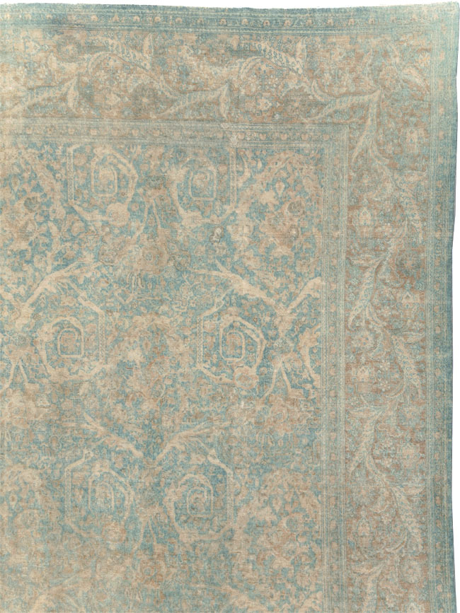 Antique Persian Tabriz Large Room Size Carpet, No.16453 - Staging