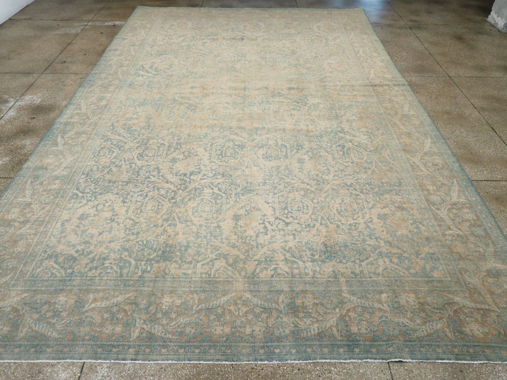 Antique Persian Tabriz Large Room Size Carpet, No.16453 - Staging
