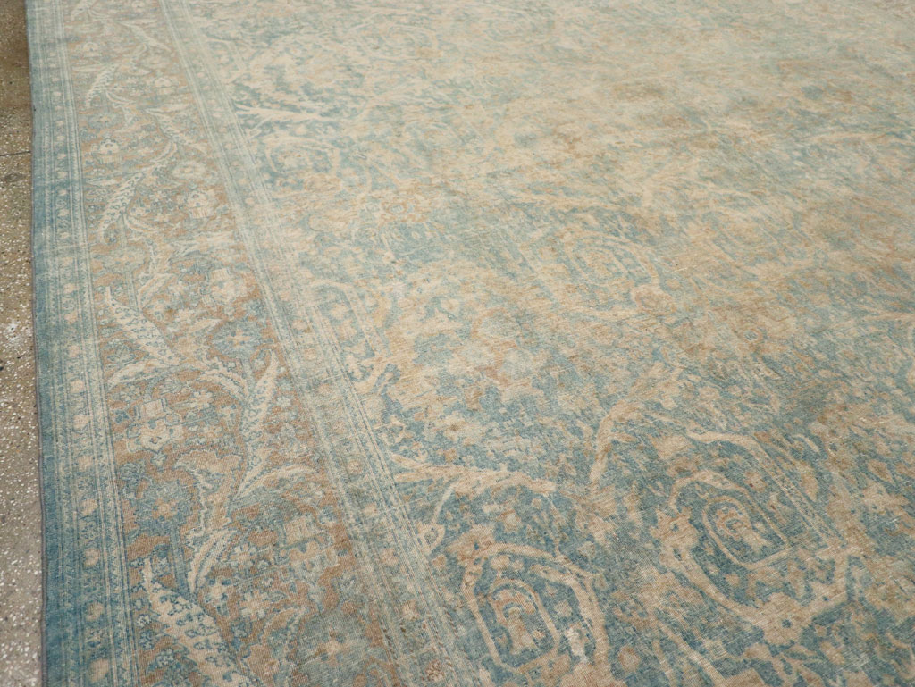 Antique Persian Tabriz Large Room Size Carpet, No.16453 - Staging