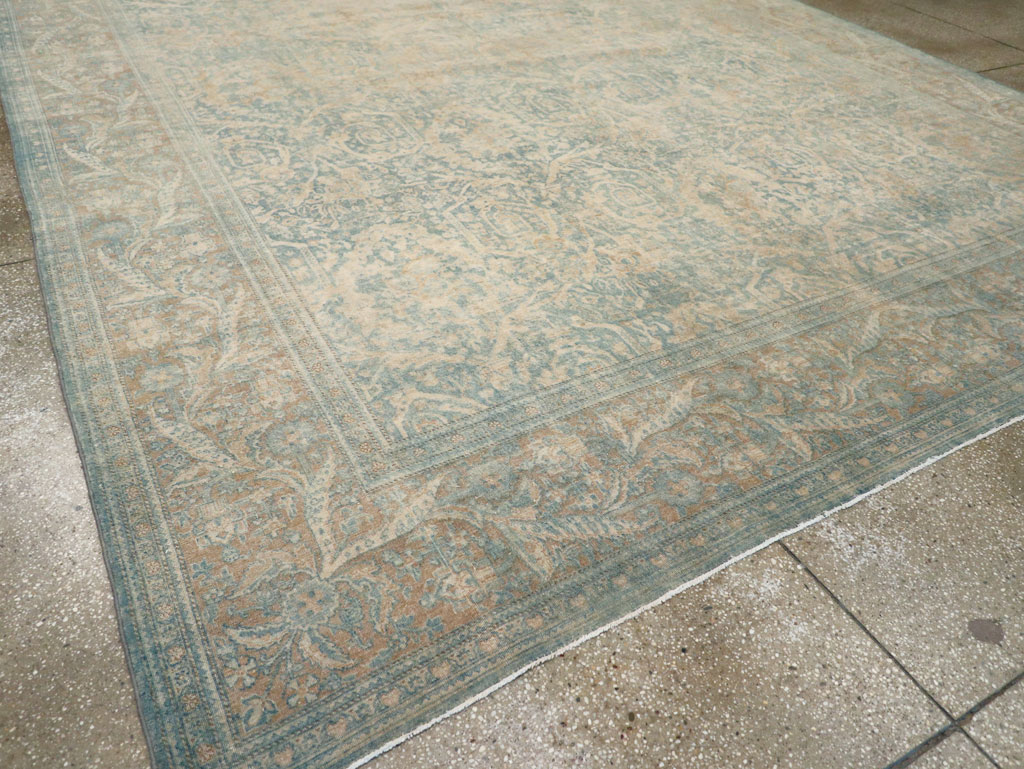 Antique Persian Tabriz Large Room Size Carpet, No.16453 - Staging