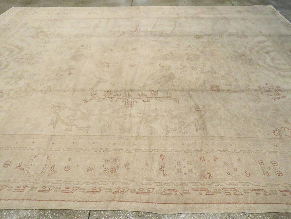 Antique Turkish Oushak Carpet, No.16494 - Staging