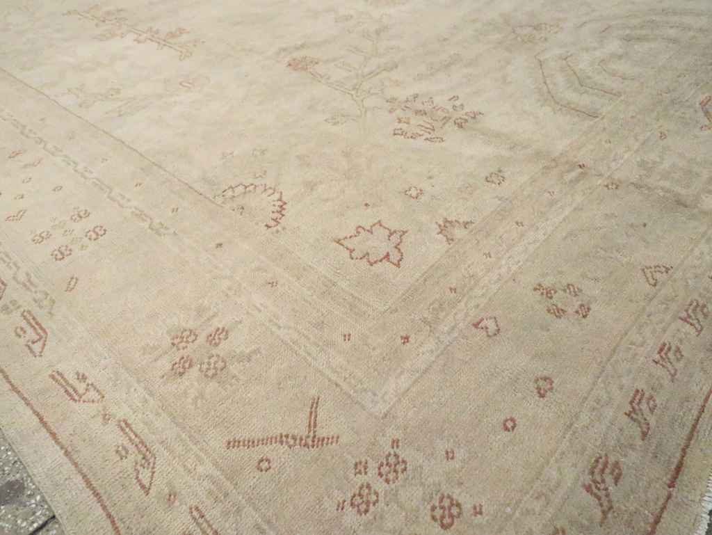 Antique Turkish Oushak Carpet, No.16494 - Staging