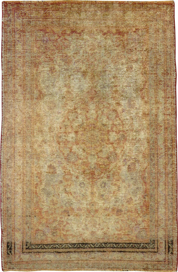 Antique Persian Tabriz Silk Rug, No.16513 - Staging