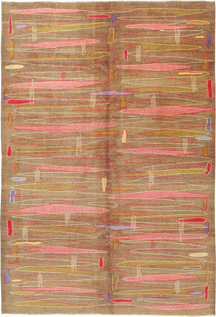 Vintage Turkish Art Deco Style Carpet, No.16525 - Staging