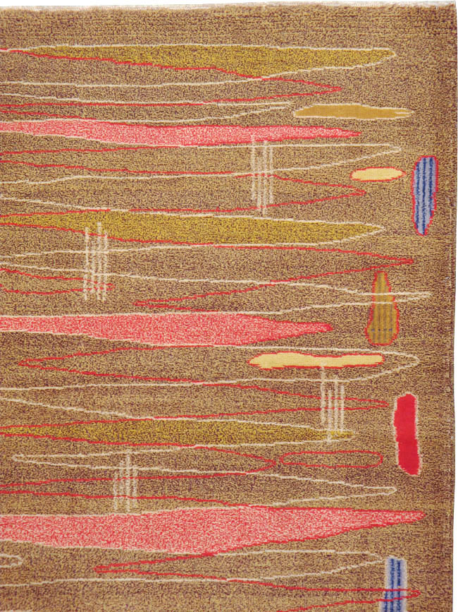 Vintage Turkish Art Deco Style Carpet, No.16525 - Staging