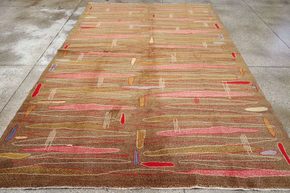 Vintage Turkish Art Deco Style Carpet, No.16525 - Staging