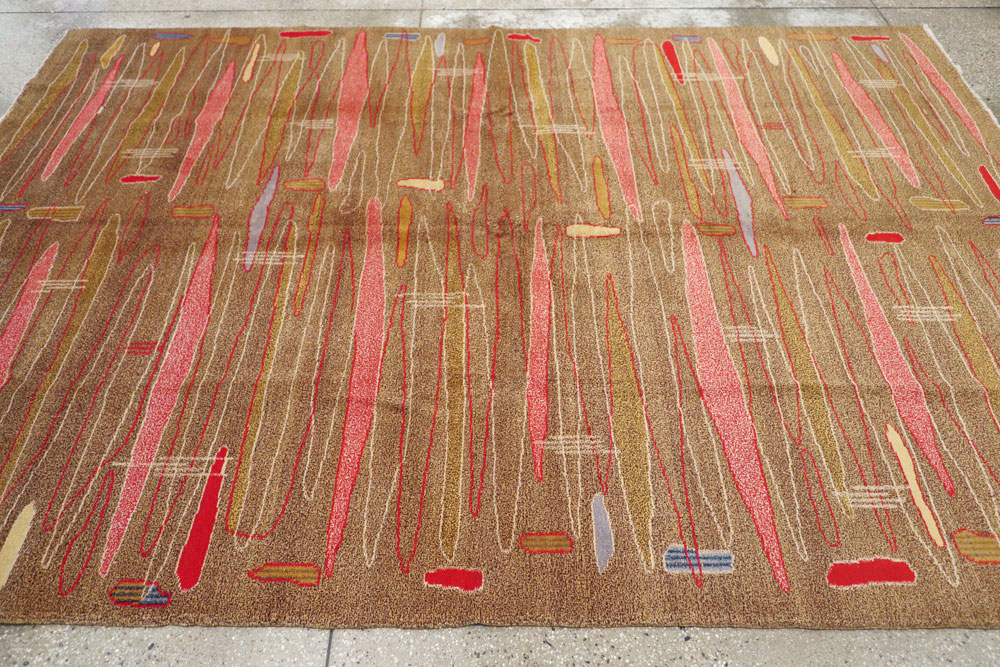 Vintage Turkish Art Deco Style Carpet, No.16525 - Staging