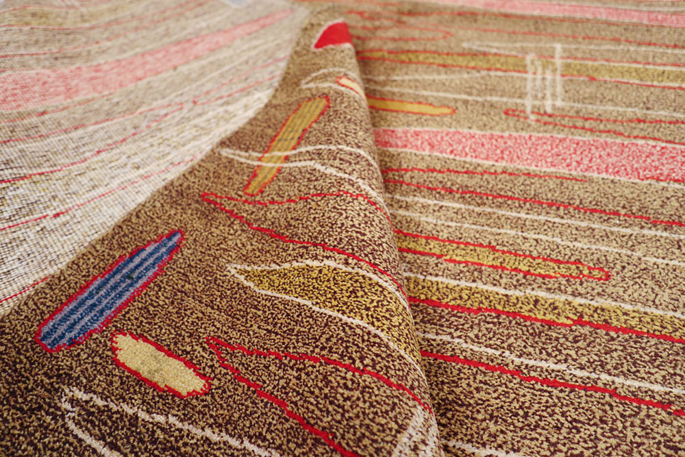 Vintage Turkish Art Deco Style Carpet, No.16525 - Staging