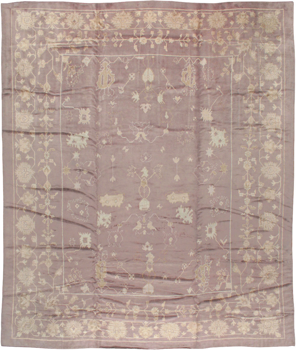 Antique Turkish Oushak Rug, No.16554 - Staging