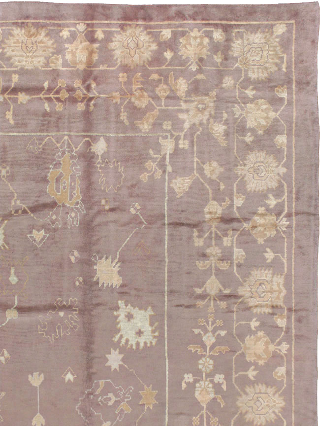 Antique Turkish Oushak Rug, No.16554 - Staging