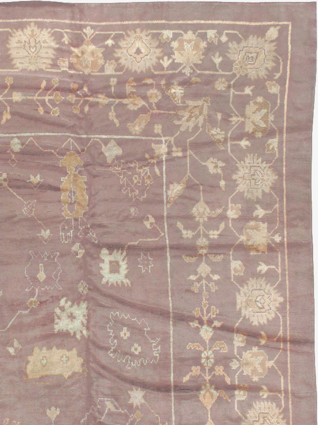 Antique Turkish Oushak Rug, No.16554 - Staging