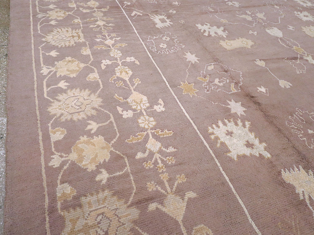 Antique Turkish Oushak Rug, No.16554 - Staging