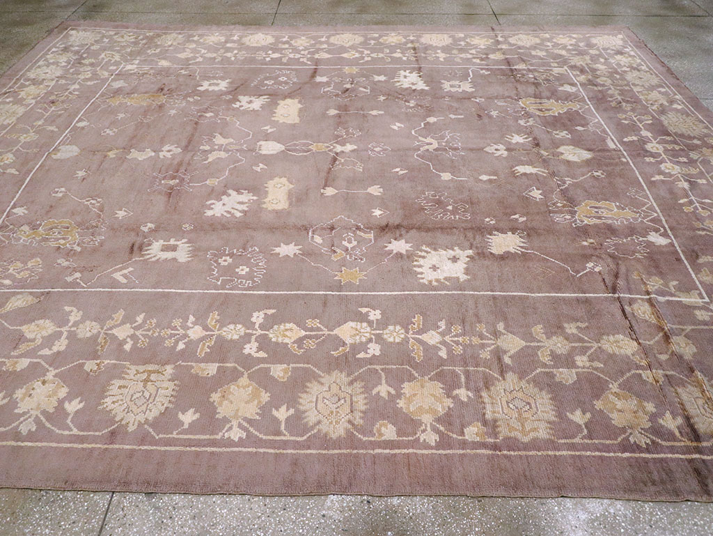 Antique Turkish Oushak Rug, No.16554 - Staging