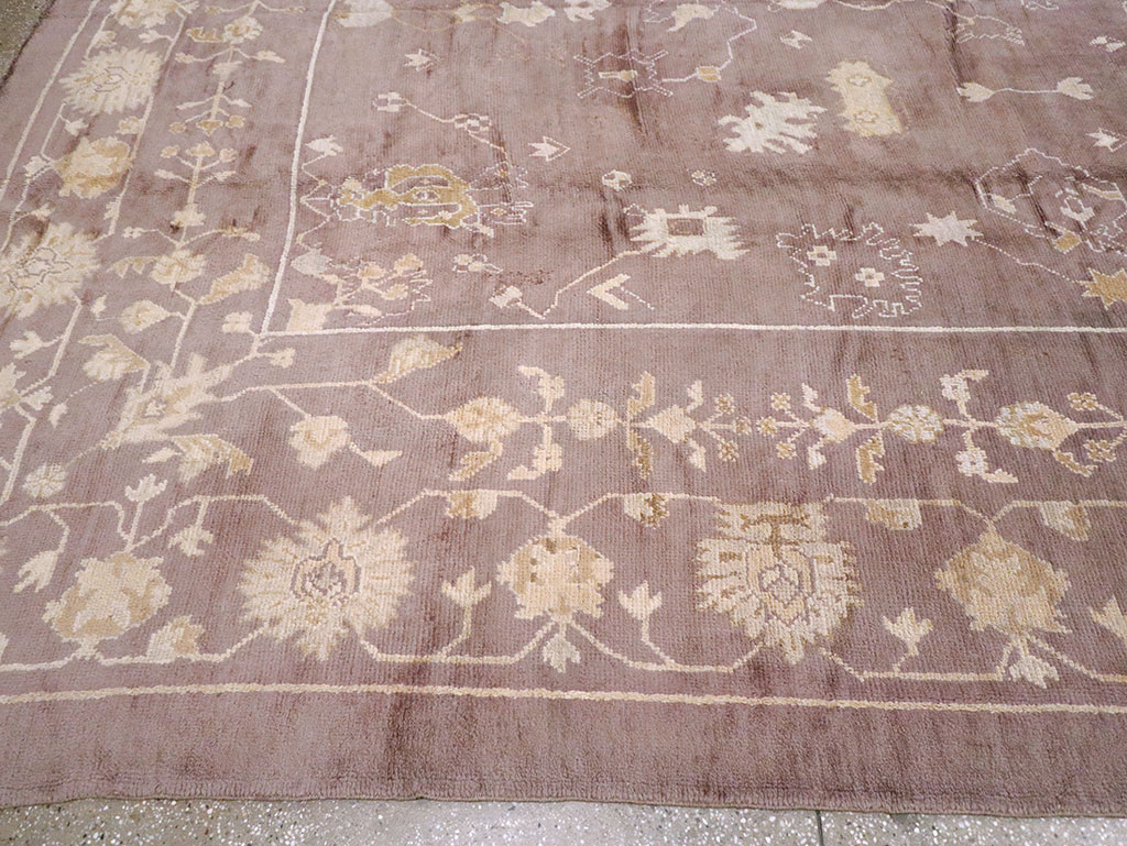 Antique Turkish Oushak Rug, No.16554 - Staging