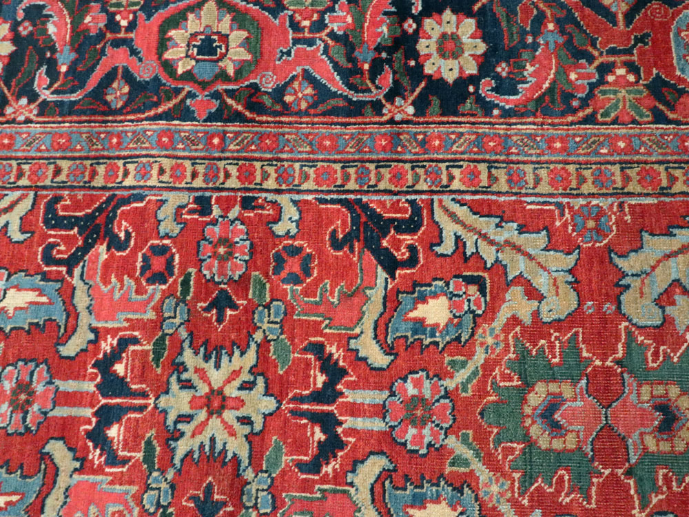 Antique Persian Heriz Carpet, No.16563 - Staging
