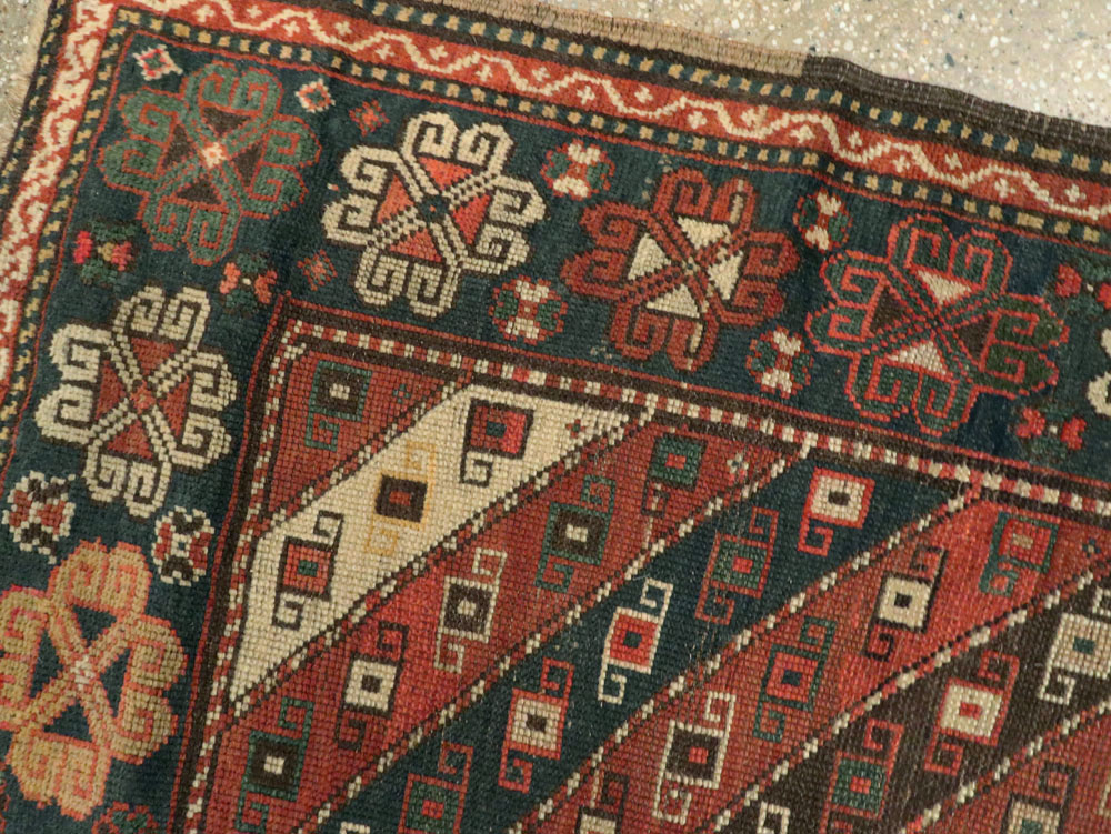 Antique Caucasian Kazak Rug, No.16583 - Staging
