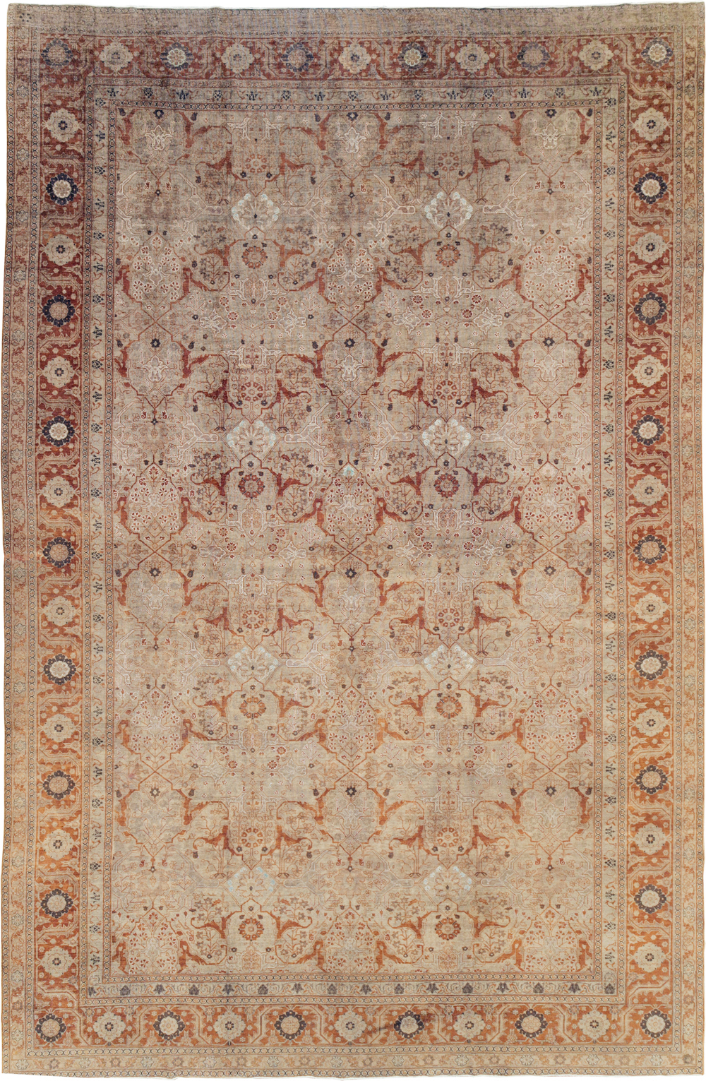 Antique Persian Tabriz Oversize Carpet, No.16613 - Staging