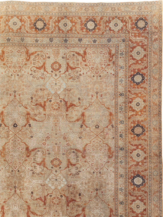 Antique Persian Tabriz Oversize Carpet, No.16613 - Staging
