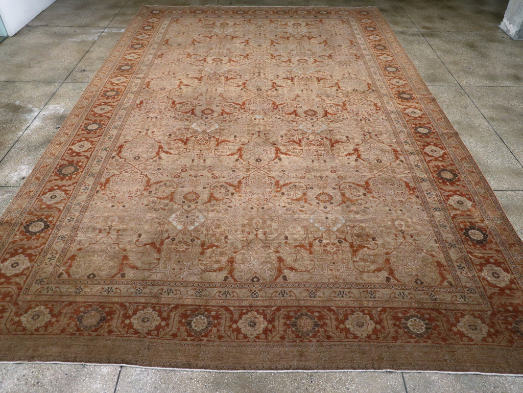 Antique Persian Tabriz Oversize Carpet, No.16613 - Staging