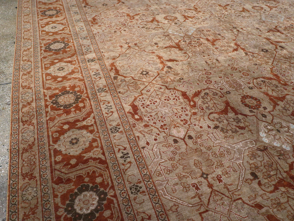 Antique Persian Tabriz Oversize Carpet, No.16613 - Staging