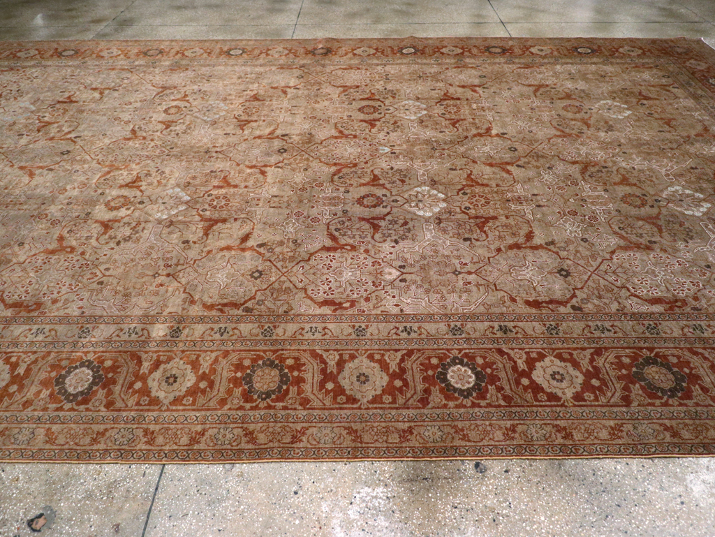 Antique Persian Tabriz Oversize Carpet, No.16613 - Staging