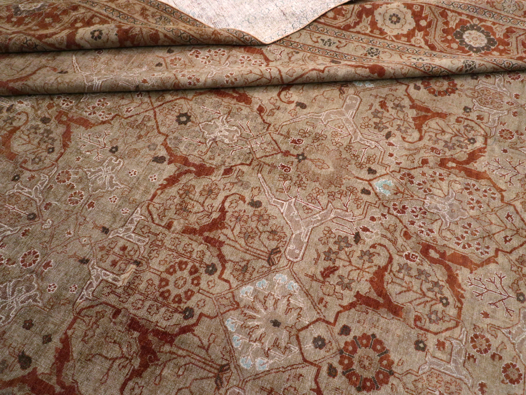 Antique Persian Tabriz Oversize Carpet, No.16613 - Staging