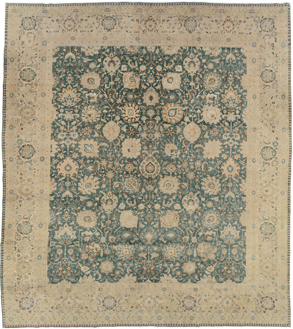 Antique Persian Tabriz Square Carpet, No.16617 - Staging
