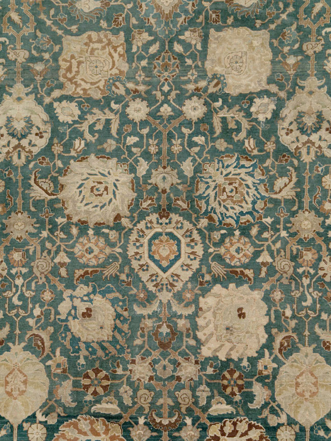 Antique Persian Tabriz Square Carpet, No.16617 - Staging