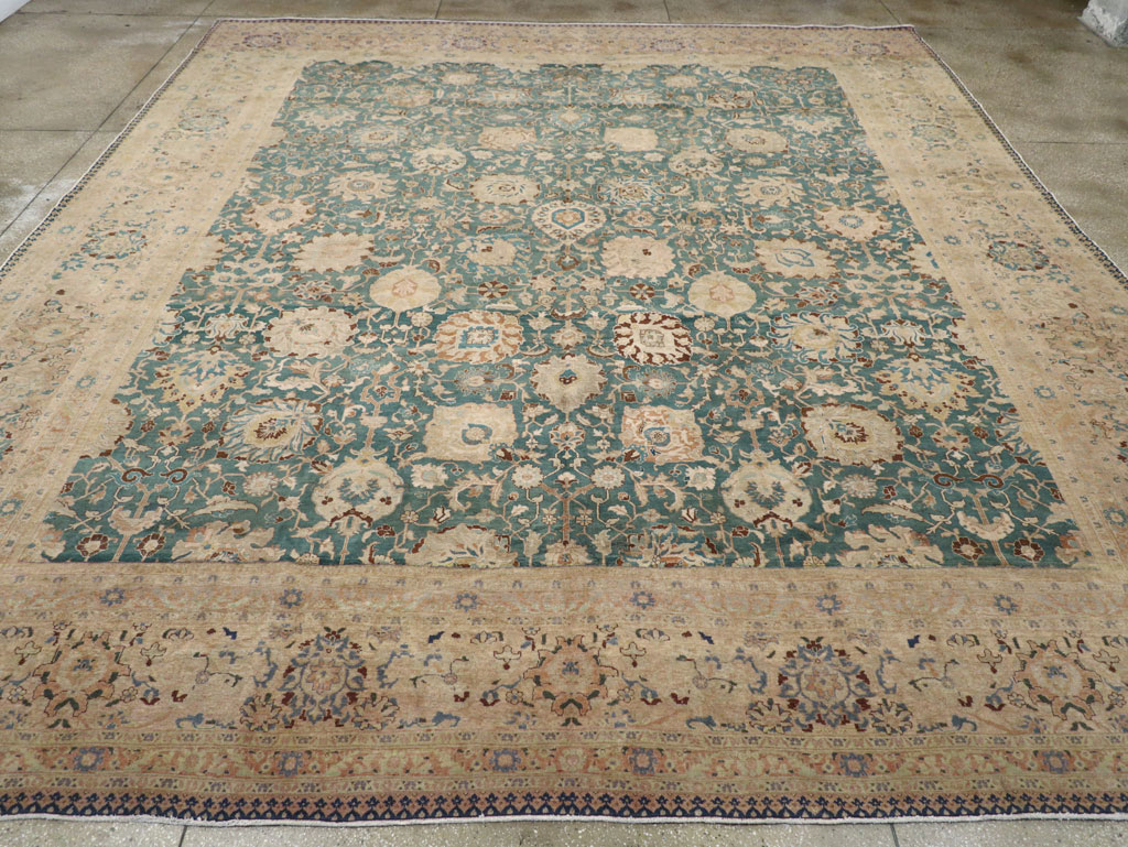 Antique Persian Tabriz Square Carpet, No.16617 - Staging