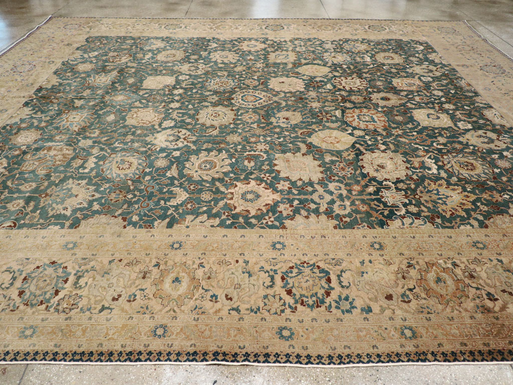 Antique Persian Tabriz Square Carpet, No.16617 - Staging