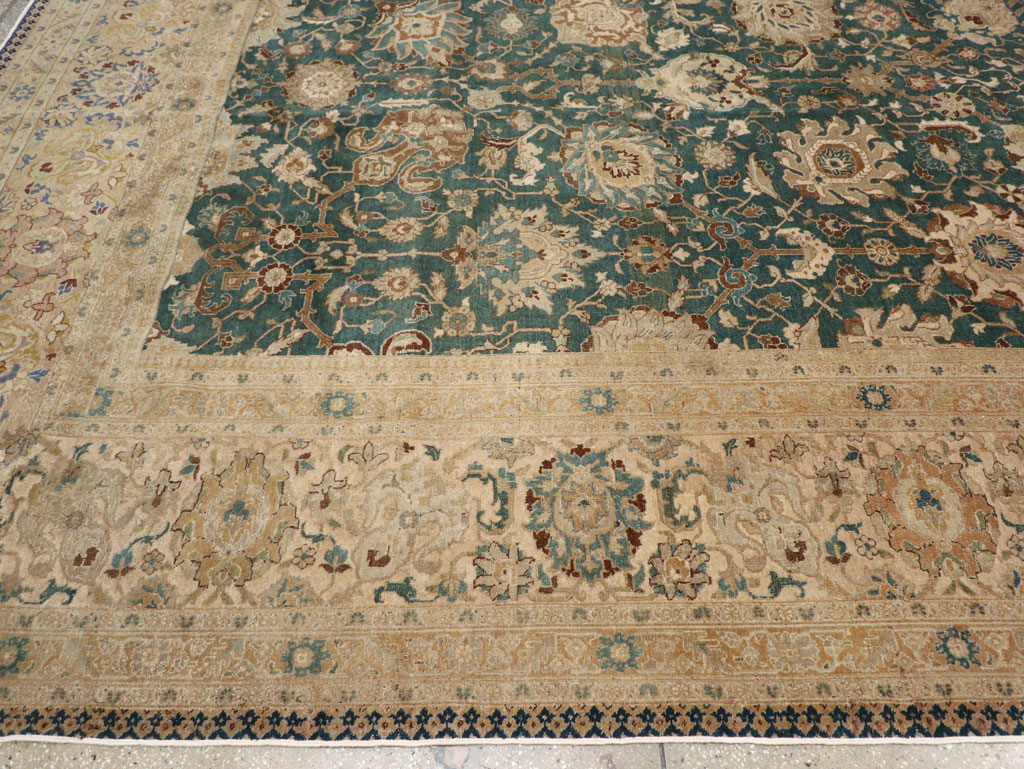 Antique Persian Tabriz Square Carpet, No.16617 - Staging