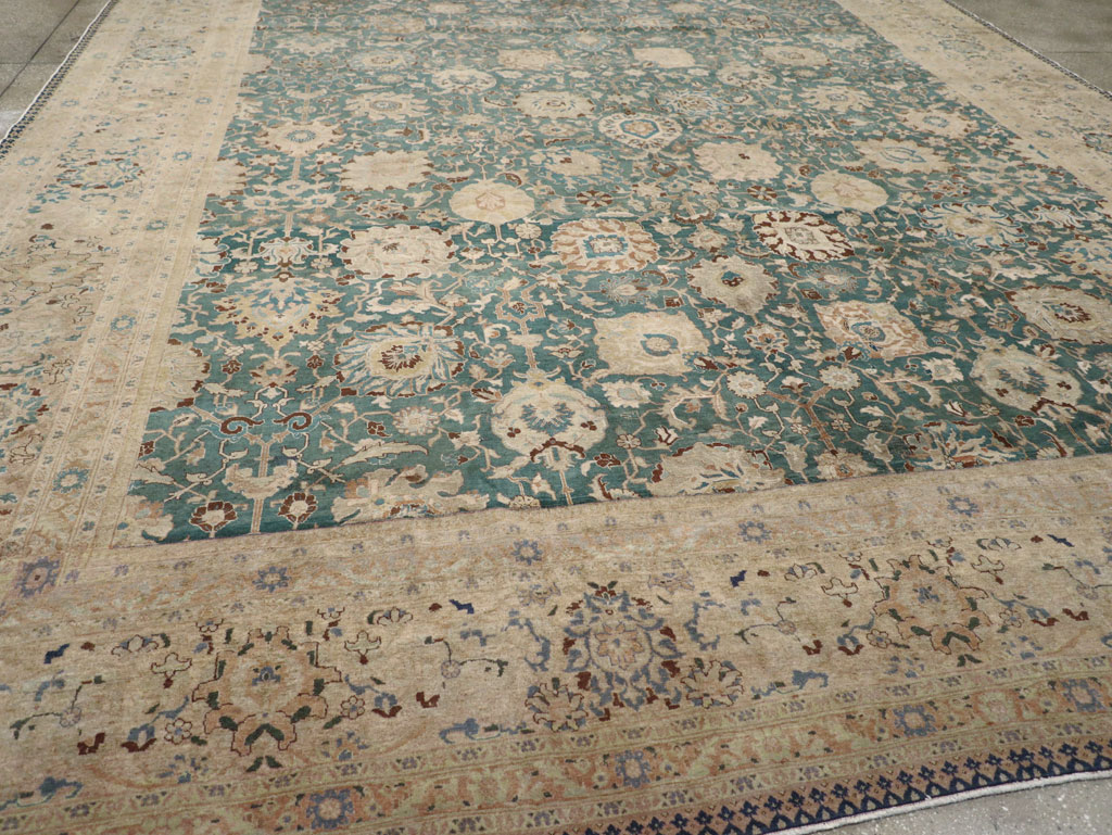 Antique Persian Tabriz Square Carpet, No.16617 - Staging