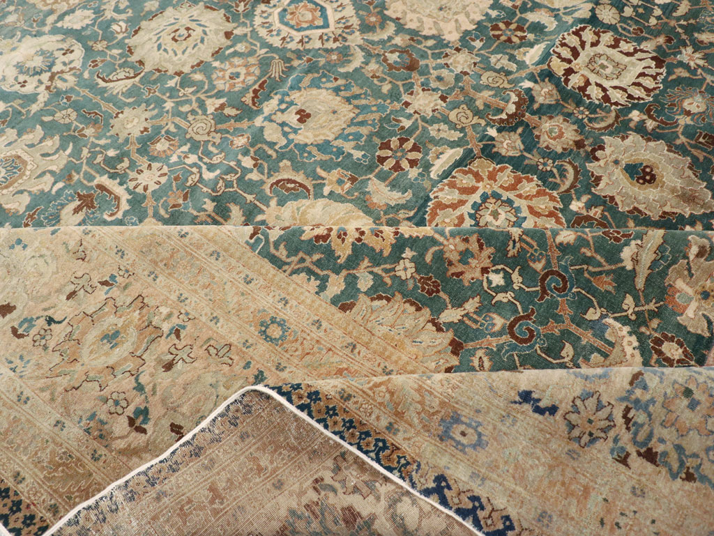 Antique Persian Tabriz Square Carpet, No.16617 - Staging