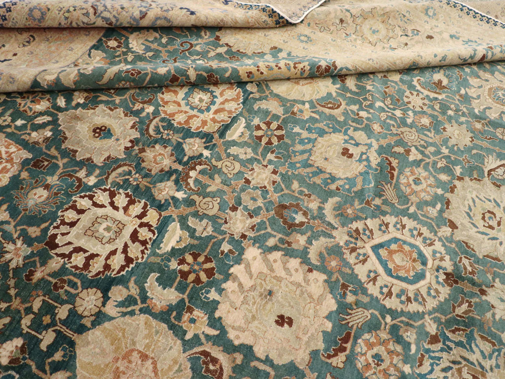 Antique Persian Tabriz Square Carpet, No.16617 - Staging