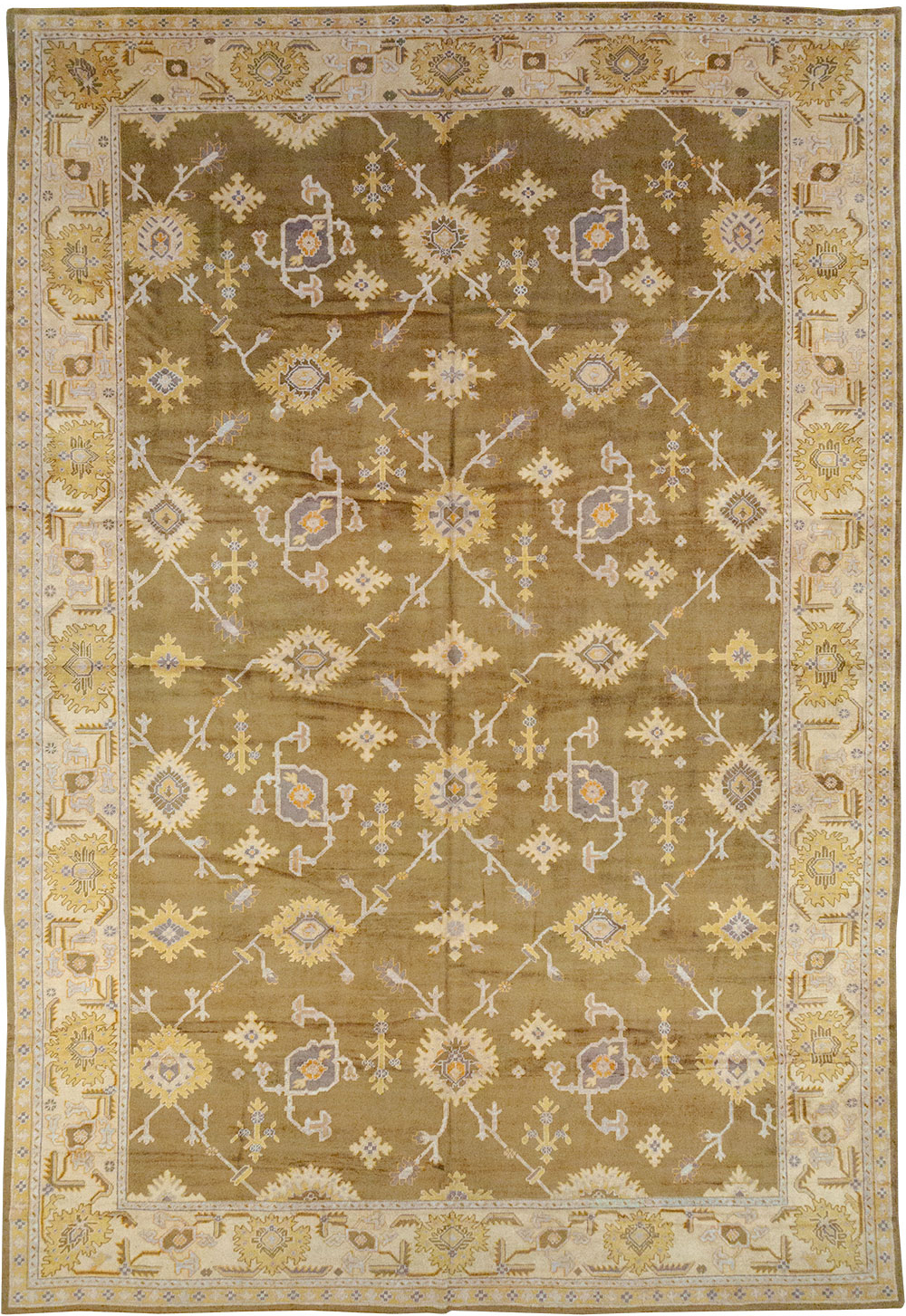 Antique Turkish Oushak Oversize Carpet, No.16629 - Staging