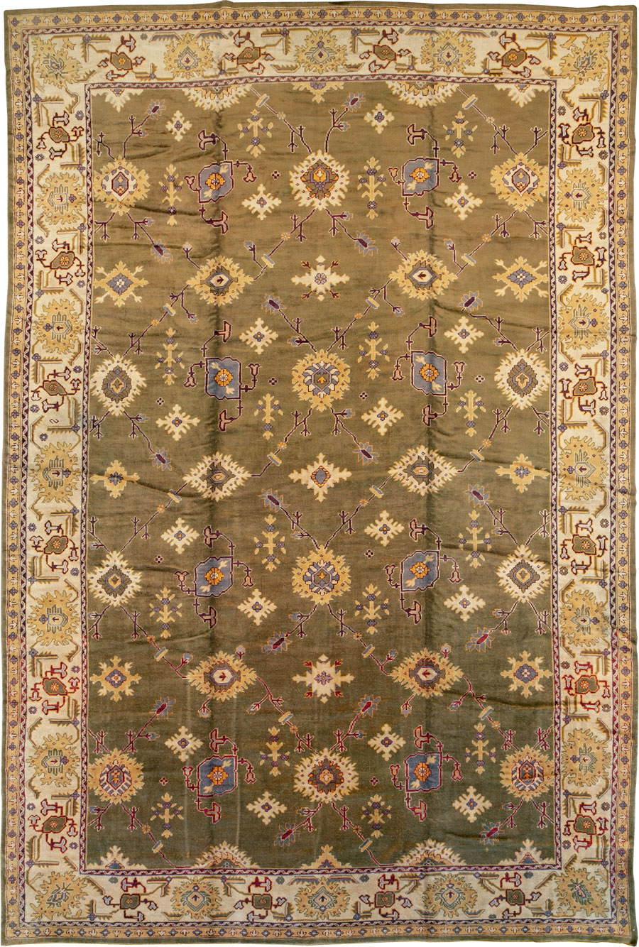 Antique Turkish Oushak Oversize Carpet, No.16629 - Staging