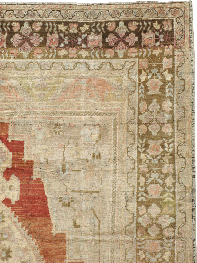 Antique Turkish Oushak Carpet, No.16688 - Staging