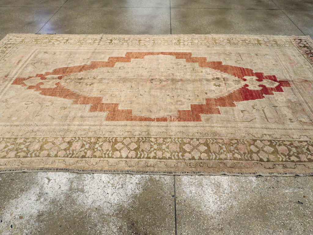 Antique Turkish Oushak Carpet, No.16688 - Staging