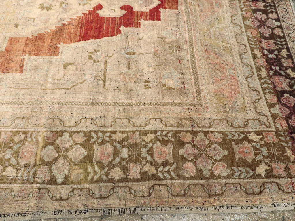 Antique Turkish Oushak Carpet, No.16688 - Staging