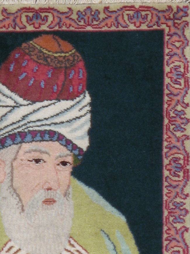 Vintage Persian Tabriz Pictorial Rug, No.16780 - Staging