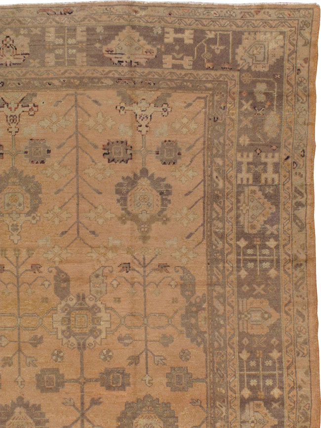 Antique Turkish Oushak Carpet, No.16804 - Staging