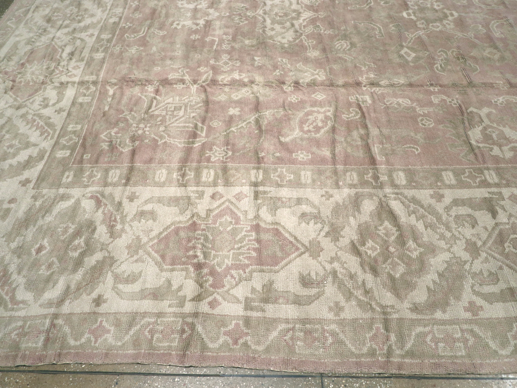 Antique European Oushak Carpet, No.16839 - Staging