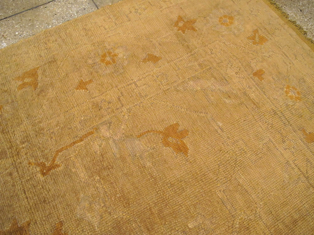 Antique Turkish Oushak Square Carpet, No.16840 - Staging