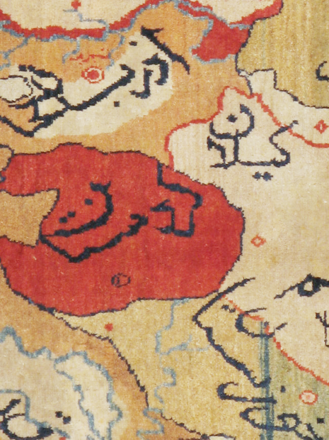 Vintage Persian Tabriz Map Rug, No.16841 - Staging