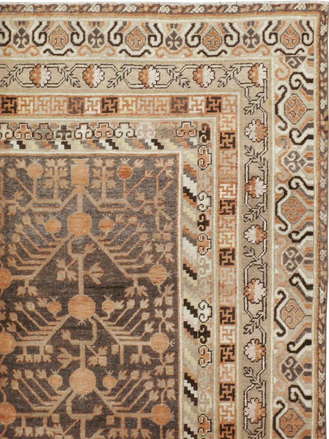Antique East Turkestan Khotan Carpet, No.16875 - Staging