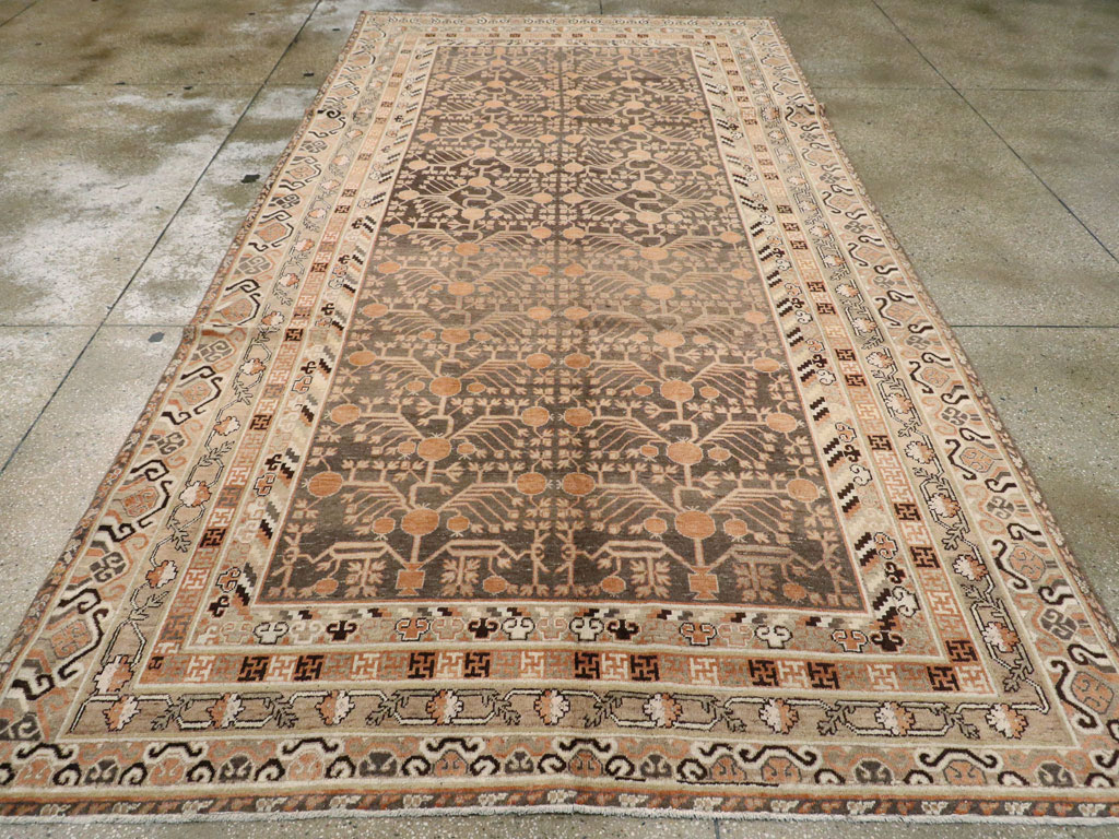 Antique East Turkestan Khotan Carpet, No.16875 - Staging
